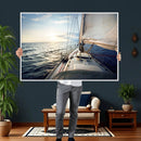Sailboat Wall Art Canvas Print, Ocean Sunset Sailing Framed by MyGreatCanvas | Canvas Wall Art Prints | Photo Prints & Wall Decor