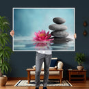 Zen Canvas Wall Art Lotus Flower Stacked Stones Teal Spa by MyGreatCanvas | Canvas Wall Art Prints | Photo Prints & Wall Decor