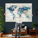 Watercolor World Map Canvas Wall Art Print – Abstract by MyGreatCanvas | Canvas Wall Art Prints | Photo Prints & Wall Decor