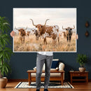 Texas Longhorn Canvas Wall Art, Rustic Farm Animal Photography Print, Farmhouse Country Decor, Western Ranch Art by MyGreatCanvas | Canvas Wall Art Prints | Photo Prints & Wall Decor