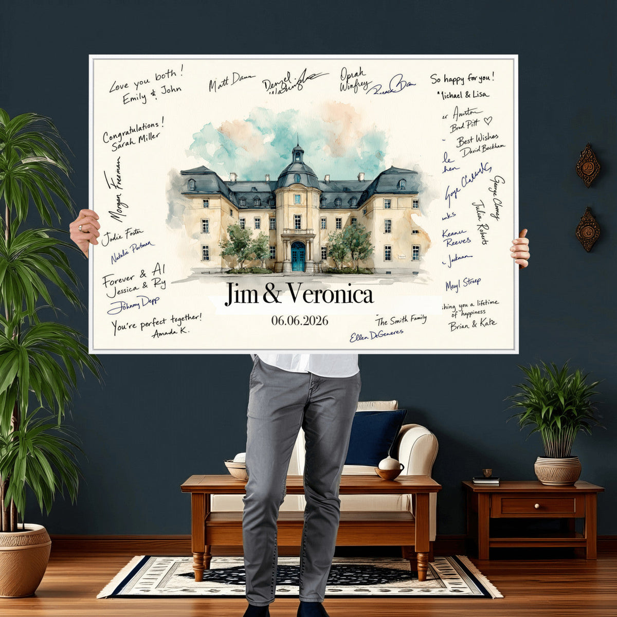 Wedding Guest Book Alternative Wall Art Canvas Print, Personalized, photo 16 of 25