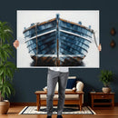 Blue Wooden Rowboat Canvas Wall Art, Coastal Nautical Boat Painting Print for Lake Beach House Decor, Minimalist Maritime Decor Artwork by MyGreatCanvas | Canvas Wall Art Prints | Photo Prints & Wall Decor