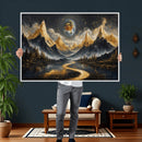 Abstract Mountain Wall Art Canvas Print Modern Landscape Painting Print