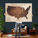 Personalized USA Push Pin Travel Map Canvas for Adventure Wall Decor