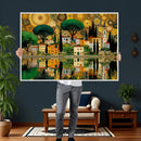 Gustav Klimt Golden Cityscape Wall Art Canvas Print,