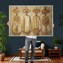 Mexican Folk Art Canvas Wall Art, Charro Poncho Sombrero Painting Print, Neutral Beige Boho Decor, Southwestern Impasto Style, Living Room Art by MyGreatCanvas | Canvas Wall Art Prints | Photo Prints & Wall Decor