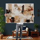 Blue Teal Abstract Canvas Wall Art, Modern Textured Painting Print, Navy Orange White Contemporary Art, Neutral Living Room Decor, Office Art by MyGreatCanvas | Canvas Wall Art Prints | Photo Prints & Wall Decor