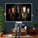 Horse Wall Art Canvas Print, Wild Horses Portrait Photography, Dramatic Equestrian Decor, Black Brown White Horse Herd, Rustic Ranch Art by MyGreatCanvas | Canvas Wall Art Prints | Photo Prints & Wall Decor