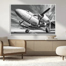 Vintage Airplane on Runway Canvas Print by MyGreatCanvas | Canvas Wall Art Prints | Photo Prints & Wall Decor