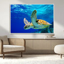 Sea Turtle Wall Art Canvas Print, Sea life in the Ocean Wall