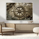 Wooden Ship Wheel Canvas Print, Multi Panel Canvas Wall Art