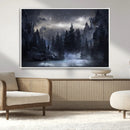 Night Landscape and Trees Wall Art Canvas Print