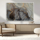 Gray Marble Fluid Wall Art – Modern Abstract Canvas Print