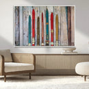 Vintage Wooden Weathered Ski's in Front of an Old Barn Wall by MyGreatCanvas | Canvas Wall Art Prints | Photo Prints & Wall Decor