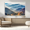 Misty Mountain Sunrise Triptych Canvas Print – Autumn