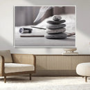 Burning Incense and Zen Stones Buddhism Wall Art, Zen Stones