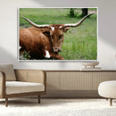 Longhorn Cow Animal Wall Art Canvas Print by MyGreatCanvas | Canvas Wall Art Prints | Photo Prints & Wall Decor