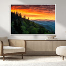 Forest Landscape Wall Art Sunset Canvas, Forest Sunset