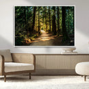 Sunlit Forest Pathway Canvas Print | 3 Panel Large Nature by MyGreatCanvas | Canvas Wall Art Prints | Photo Prints & Wall Decor
