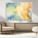 Green and Yellow Marble Fluid Effect Wall Art, Green and