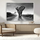Black and White Elephant Wall Art Canvas Print