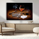 Whiskey Cigar Wall Art Canvas Print Kitchen Wall