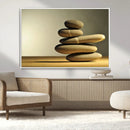 Fluvial Zen Stones Canvas Wall Art Print