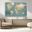 Classic World Map Canvas Print – Framed Vintage Map Wall by MyGreatCanvas | Canvas Wall Art Prints | Photo Prints & Wall Decor