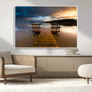 Serene Lake Pier at Sunset Canvas Print | Landscape Canvas