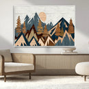 Abstract Wood Panel Effect Mountain Range Top Wall Art
