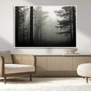 Misty Forest Wall Art Premium Canvas Print a Foggy and