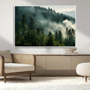 Misty Forest Wall Art Premium Canvas Print a Foggy and