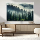 Captivating Misty Forest Wall Art Premium Canvas Print a