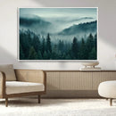 Captivating Misty Foggy Forest Wall Art Premium Canvas Print