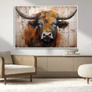 Scottish Highland Cow Cattle Art Print on Wood Style by MyGreatCanvas | Canvas Wall Art Prints | Photo Prints & Wall Decor