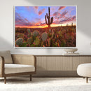Arizona Desert Wall Art Canvas Print - Framed Deser Sunset