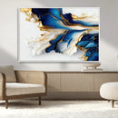 Gold Marble Art - Abstract Geode Gold And Blue Marble Shape
