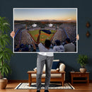Dodger Stadium Sunset Game Triple Canvas Wall Art - Los