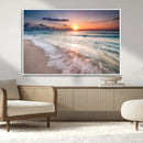 Sunset Beach Wall Art – Soothing Coastal Landscape, Ready to