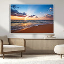 Golden Hour Beach Sunset Wall Art | Canvas Print | Ready to