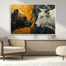 Bear and Bull Wall Art Canvas Print – Abstract Animal