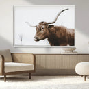 Rustic Bull Wall Art Canvas Print – Modern Longhorn
