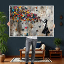 Banksy Wall Art - Banksy Girl and Butterfly Explosion Wall