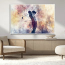 Abstract Watercolor Golf Player Wall Art Canvas Print