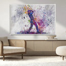 Watercolor Golf Swing Wall Art Canvas Print | Vibrant