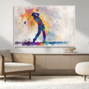 Watercolor Golf Swing Wall Art Canvas Print | Vibrant