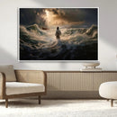 Jesus Walking on Water Wall Art Canvas Print - Religious