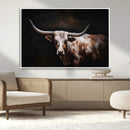 Texas Longhorn Wall Art Canvas Print | Western Ranch Decor |