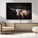 Texas Longhorn Wall Art Canvas Print | Western Ranch Decor |