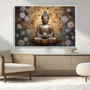 Golden Buddha Wall Art Canvas Print | Zen Meditation Floral by MyGreatCanvas | Canvas Wall Art Prints | Photo Prints & Wall Decor